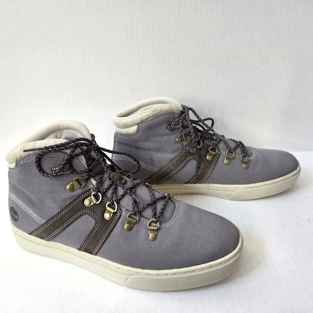 Timberland Boots Mens 10.5 Gray Dauset Hiker Canvas Chukka Ankle Casual Shoes
